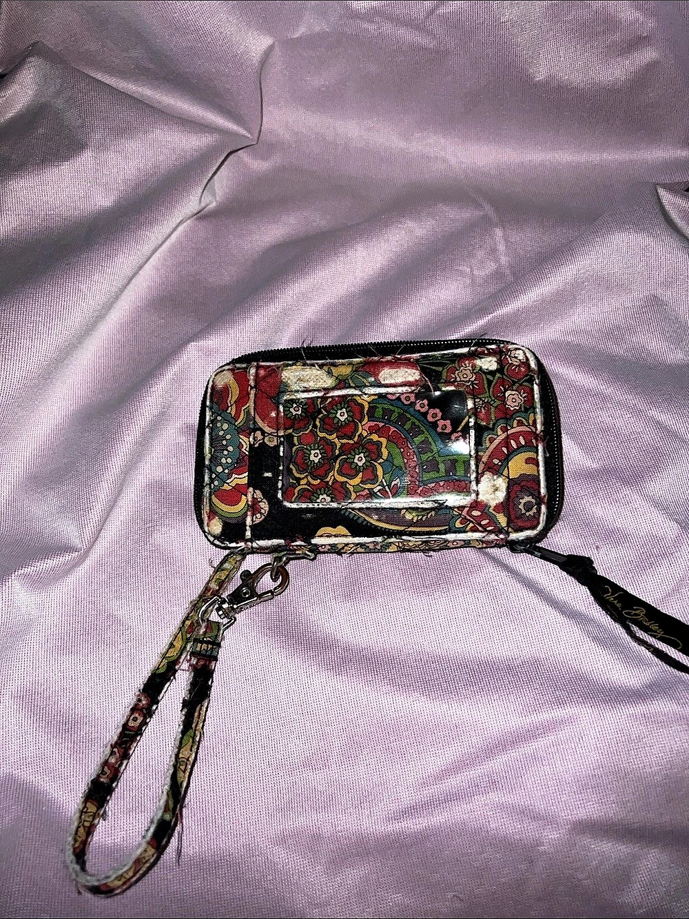 Vera Bradley Zip ID Case Floral Multicolor & Black